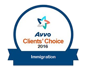 2016 Avvo Clients Choice Immigration Award 2